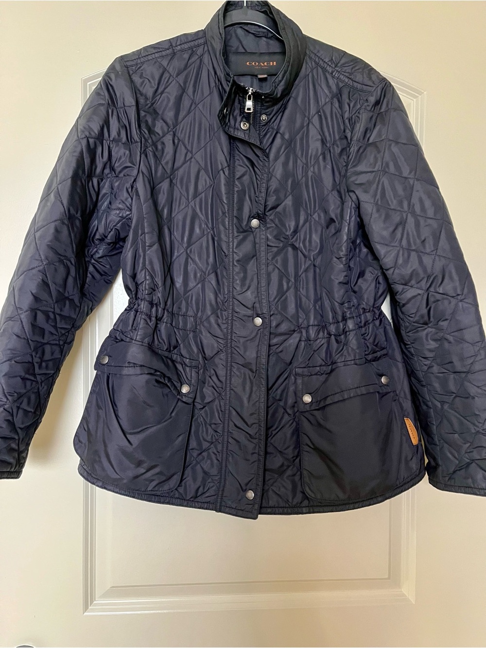 Coach Black Womens’ Quilted Drawstring Waist Puffer Jacket (Size XL)